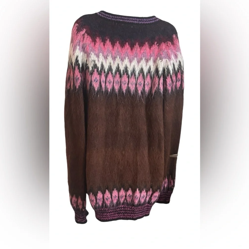 Hand Knit 100% Baby Alpaca wool Cardigan M – Made in Bolivia - Picture 4 of 5